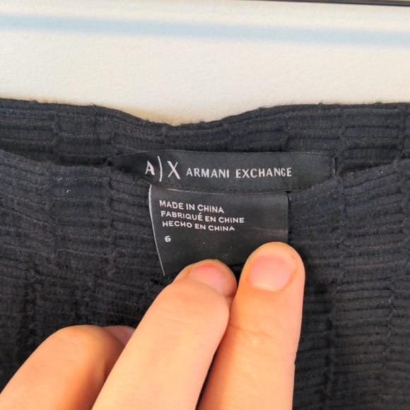 Armani Exchange pleated skirt, Black, size 6, small - Picture 3 of 5